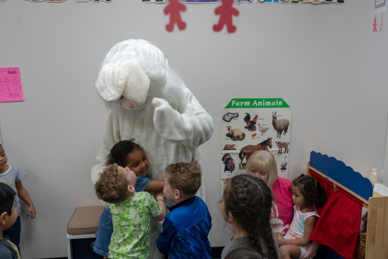 Easter Bunny Pays a Visit to COM Lab School