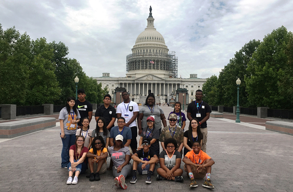 Students in College of the Mainland’s Upward Bound Program tour Washington, D.C. The program helps at-risk students from Texas City, La Marque, Hitchcock and Dickinson High School excel in high school and enroll in a college they choose.