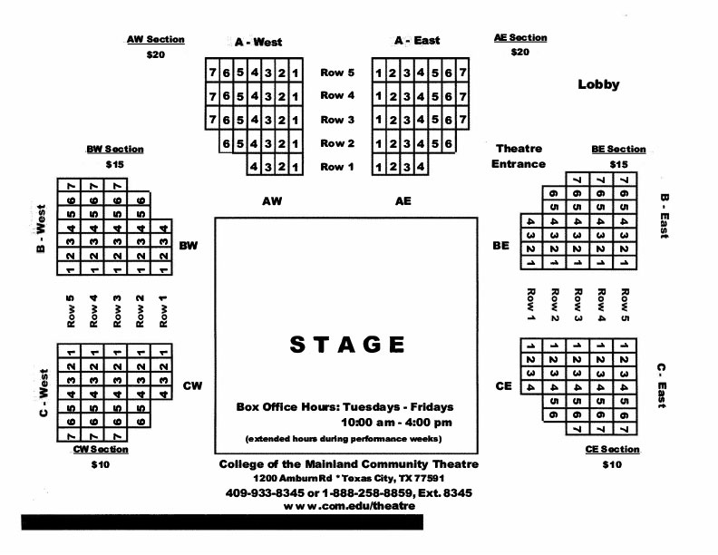 Seating Chart for COM Theatre
