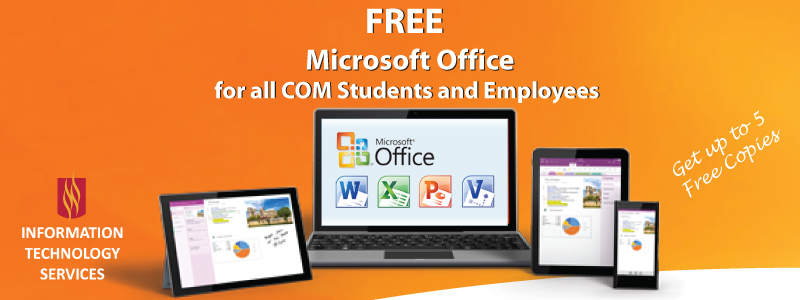 Free Microsoft Office for all COM Students and Employees