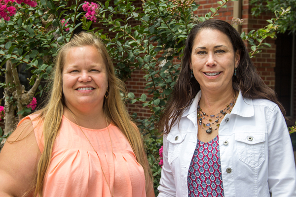 Jessica Jemison-Williams, left, and Jennifer Robinson, right, College of the Mainland Teachers of the Year.