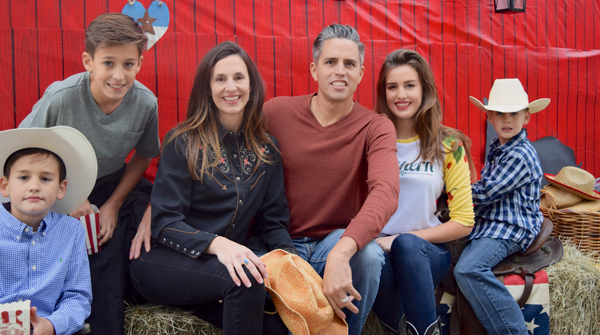 Rachel Delgado, COM board member, with her family. From left, Jesse (13), Julian (15), Rachel, Jason, Isabella (18) and Judah (10).