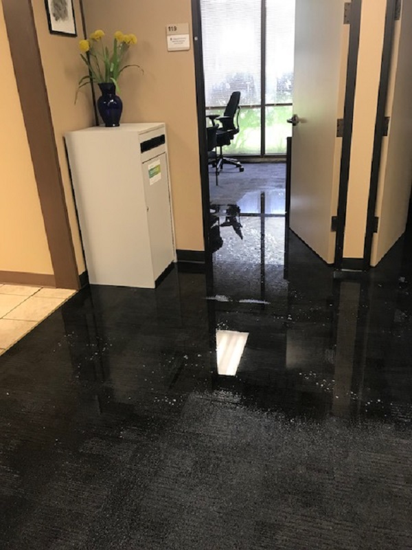 Admin Building Floods During Downpour